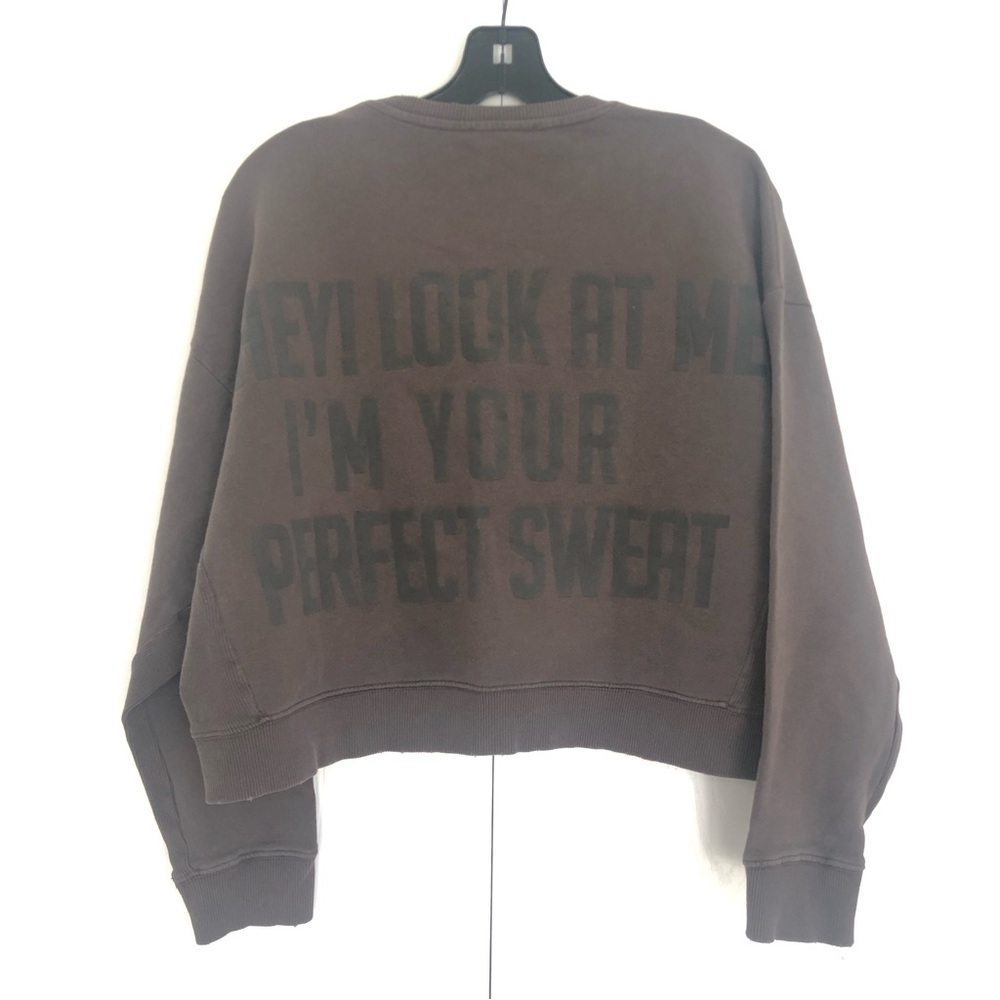 Zara Oversized cropped crew neck . Dark mauve.